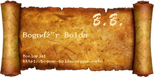 Bognár Bolda névjegykártya